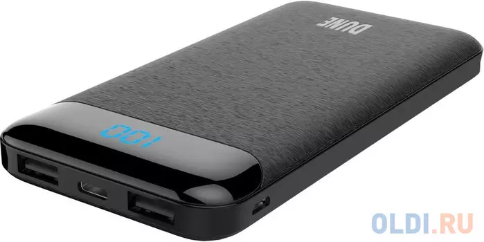 Внешний аккумулятор Power Bank 10000 мАч Perfeo Dune черный