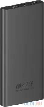Внешний аккумулятор Power Bank 10000 мАч HIPER Metal10K серый