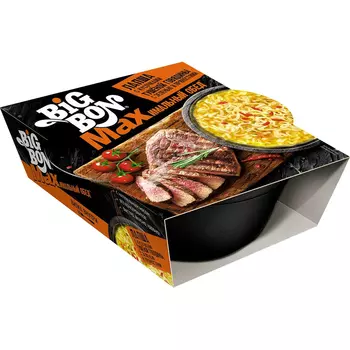 Лапша Big Bon с тушеной говядиной зеленью и пряностями 110 г