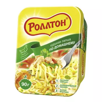 Лапша Роллтон с курицей по-домашнему 90 г