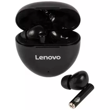 Наушники Lenovo HT06 с микрофоном (TWS), черные (QXD1B07911)