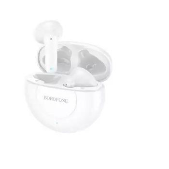 Наушники Borofone с микрофоном (TWS) BE54 Rejoice, белые (80026)