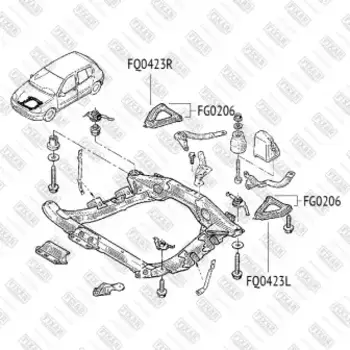 Рычаг подвески FIXAR FQ0423R справа передняя ось Renault Clio/Kangoo 98>