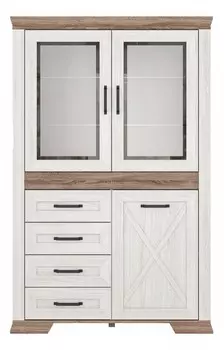 Шкаф-витрина Marselle REG2W1D4S BlackRedWhite 70004460