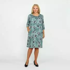 Платье с цветочным рисунком и брошью