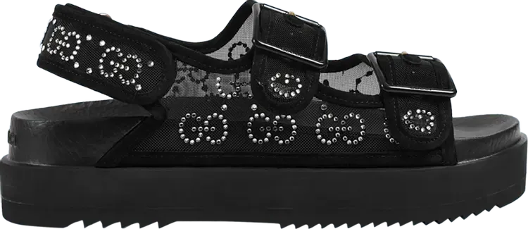Кроссовки Gucci Wmns GG Sandal Crystals - Black, черный