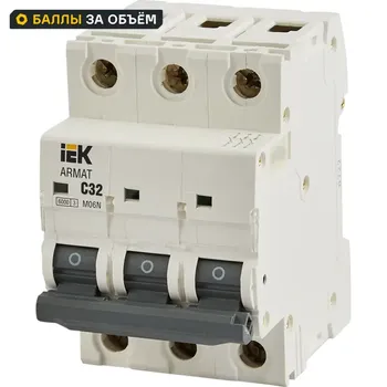Автоматический выключатель IEK Armat M06N 3P C32 А 6 кА