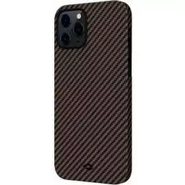 Чехол Pitaka MagCase для iPhone 12 Pro Max (Черно-Коричневый, Полоска)