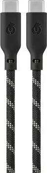 Кабель uBear Trend Cable USB-C - USB-C, 1.2 м, нейлон черно-бежевый