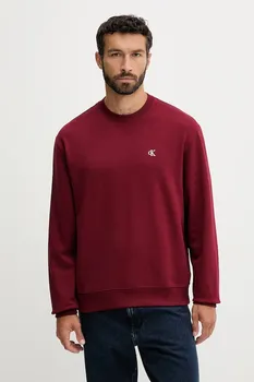 Хлопковая толстовка Calvin Klein Jeans, бордовый