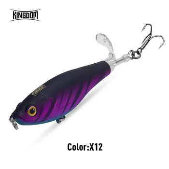 Kingdom Propeller Topwater Рыболовные приманки 9 см 11 см Плавающие искусственные приманки Жесткий лоппер Мягкий вращающийся хвост Рыболовные снасти 9501-11g-X01
