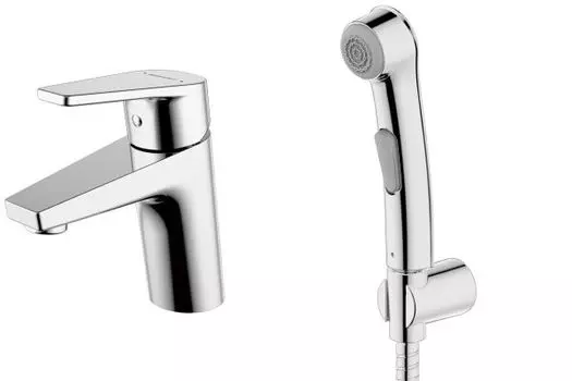 Смеситель Bravat Line F15299C-2 для раковины с гигиеническим душем