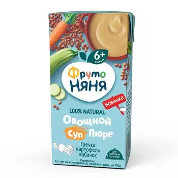 Суп-пюре ФрутоНяня овощной с гречкой, 200 г