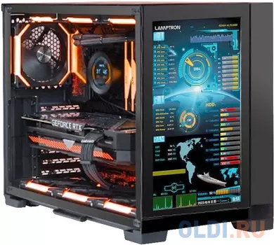 Корпус ATX Lamptron DMS380B Monitor Case Black Без БП черный