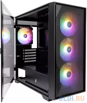 Корпус microATX 1stPlayer DK D6 Black Без БП чёрный