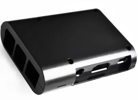 Корпус RASPBERRY PI 3 PI 2, вентилятор, радиаторы, овальный, (Черный)