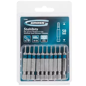 Набор бит Gross 11466 TORX 6х50, сталь S2, 10 шт.