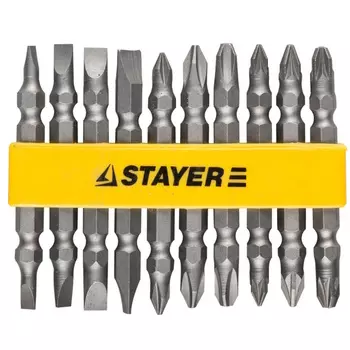 Набор бит Stayer "MASTER" 2605-H10_z01, двухсторонние, в пластиковом держателе, Cr-V, 10 предметов