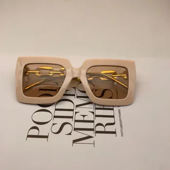 Солнцезащитные очки Chic Square Frame для женщин - европейская и американская мода, защита от ультрафиолета, большая оправа