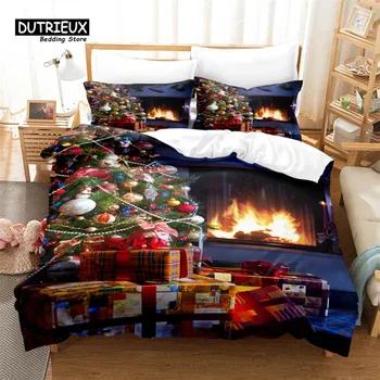 Christmas Gifts Bedding Set, 3Pcs Duvet Cover Set, Soft Comfortable Breathable Duvet Cover, For Bedroom Guest Room Decor EU single(135x200cm)