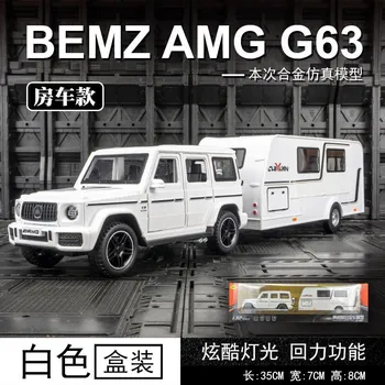 Моделирование AMG Внедорожный автомобиль Прицеп Прицеп Модель из сплава Акустооптический инерционный Детский игрушечный автомобиль чёрный