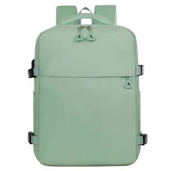 Multifunctional Solid Color Laptop Backpack Set: Casual, Large Capacity, Trolley-Friendly, Outdoor Student Schoolbag One Size розовый
