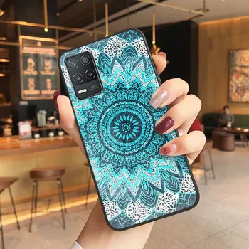 Чехол для телефона Oppo Realme 8Pro 6PRO 6i 7pro 9i 9pro C11 C21 C25Y C25S C3 Q3S XT, чехол для телефона из синего золота с мандалой и цветком «Ловец снов» Realme 6