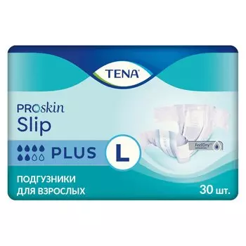 Tena Слип Плюс Подгузники для взрослых р-р L 30 шт