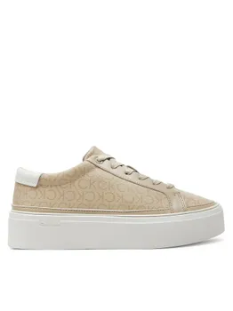Кроссовки Flatform Cup Lace Up Epi Mono HW0HW01911 Calvin Klein, бежевый