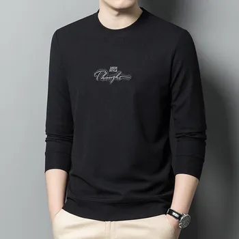 Spring and Autumn New Men s Sweater Zhongqing Men s Fashion Long Sleeve Top Bottoming Shirt Men s Sweater T-shirt M