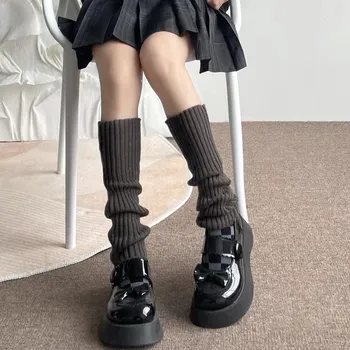 Jk Socks Носки женские длинные носки до икры теплые ворсистые носки осень и зима One Size чёрный