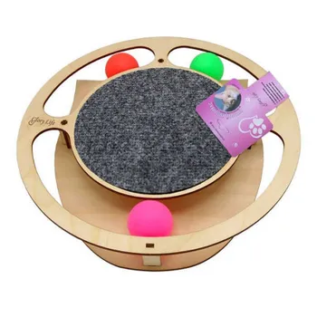 Glory Life игровой комплекс для кошек Круг с шариками и когтеточкой из ковра, 32х28х3,6 см для всех возрастов Россия 1 уп. х 1 шт. х 0.23 кг