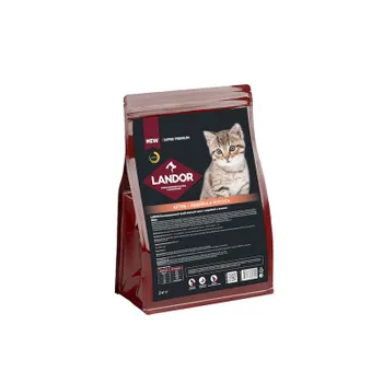 Landor полнорационный сухой корм для котят, с индейкой и лососем - 2 кг повседневный супер премиум для котят с индейкой для всех пород мешок Российский корм 1 уп. х 1 шт. х 2 кг