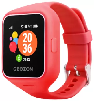Умные часы детские GEOZON Life, 1.3 IPS, красный (G-W12RED)