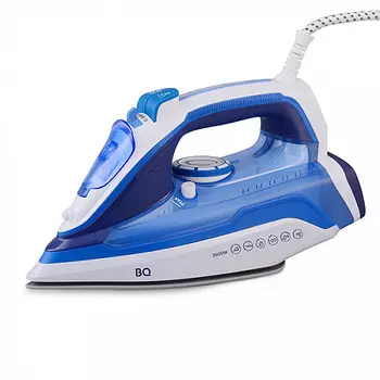 Утюг BQ SI1002 2.6 кВт, длина шнура 1.6 м, белый/синий