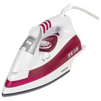 Утюг SONNEN SI-218 2200Вт, 1.5 м, белый/бордовый (453506)
