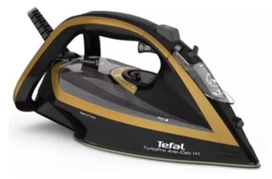 Утюг Tefal Turbo Pro Anti Calc FV5696 3 кВт, длина шнура 2 м, черный/золотистый (FV5696E1)