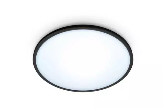 Умный потолочный светильник WiZ SuperSlim Ceiling, 16W B RD 27-65K TW, белый/черный (929002685201)