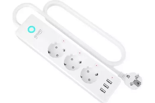 Умный сетевой фильтр Gosund Smart Plug, розеток: 3, 3.45 кВт, 16А, USB: 3, WiFi, 1 м, белый