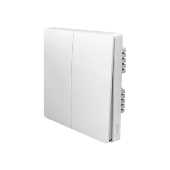 Умный выключатель Aqara QBKG03LM, 2-клавиши, без нулевой линии, Zigbee, Android/iOS, белый (QBKG03LM)