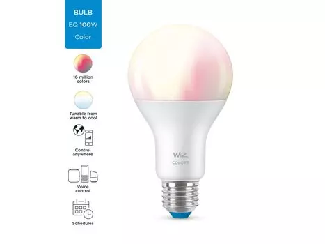 Умная лампа WIZ Wi-Fi BLE 100W A67 E27 922-65 RGB 1PF/6 , 13Вт, 1521лм, 2200-6500K, E27, WiFi, белый (929002383602)