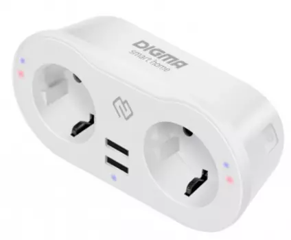 Умная розетка Digma DiPlug 400 Wi-Fi белый (1408329)