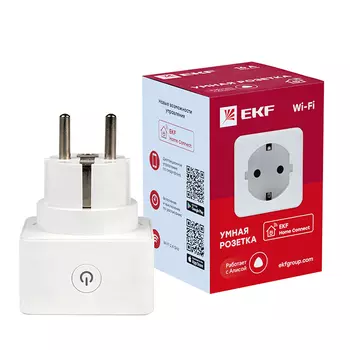 Умная розетка EKF HomeСonnect Wi-Fi, Android/iOS, белый (RCS-1-WF)