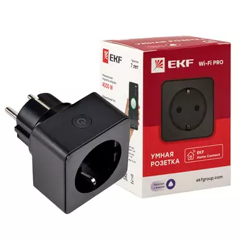 Умная розетка EKF HomeСonnect Wi-Fi PRO, Android/iOS, черный (RCS-2-WF)