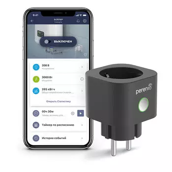 Умная розетка PERENIO Power Link, черная (PEHPL02)