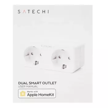 Умная розетка Satechi Dual Smart Outlet, розеток: 2, 1.8 кВт, 15А, WiFi, белый (ST-HK2OAW-EU)