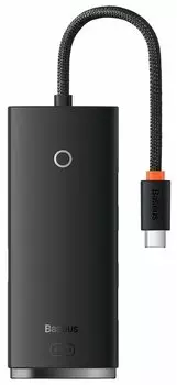 USB-концентратор Baseus, 4xUSB 3.0, 1 (для питания)xUSB-C, черный (WKQX030301)
