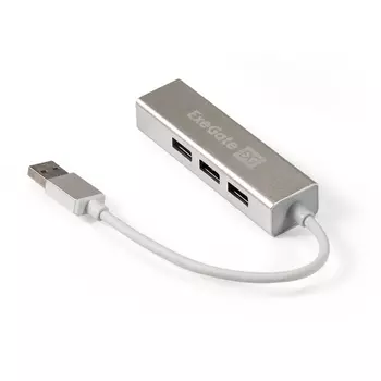 USB-концентратор Exegate DUB-4, 4xUSB 3.0, серебристый (EX293981RUS)