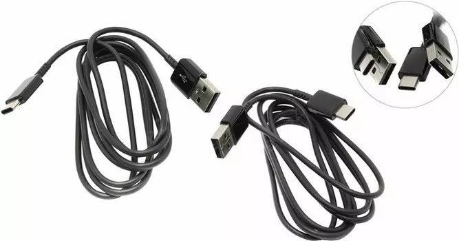 Кабель USB-USB Type-C, 1.5 м, черный, Samsung (EP-DG930)