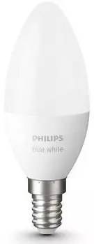 Умная лампа Philips Hue Single Bulb, 5.5 Вт, 470лм, 2700К, E14, Bluetooth, белый (929002039903)